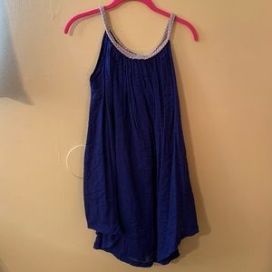 Blue/Gold Boho Beach Shift Dress